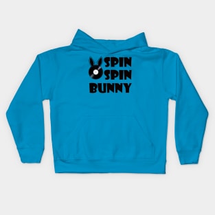 SpinSpinBunny Main Square Logo - Black Lettering Kids Hoodie